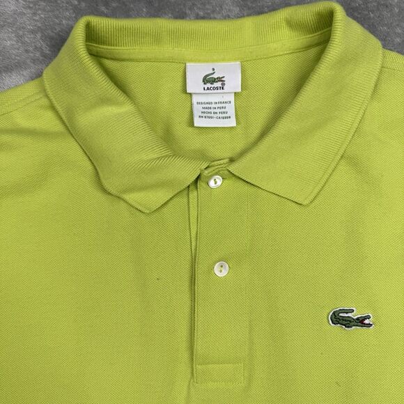 Lacoste Polo Short Men’s XXL Green Cotton Short Sleeve Logo Golf Casual 5191L - Picture 3 of 7
